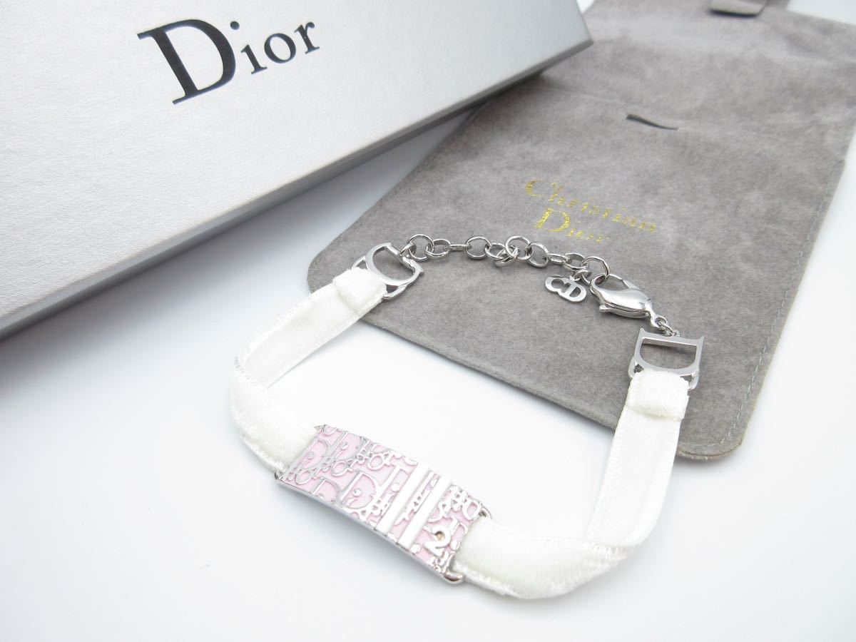【極上美品】トロッター Christian Dior ブレスレット ピンク ロゴ クリスチャン ディオール ヴィンテージ レディース 結婚式 ay-15-3