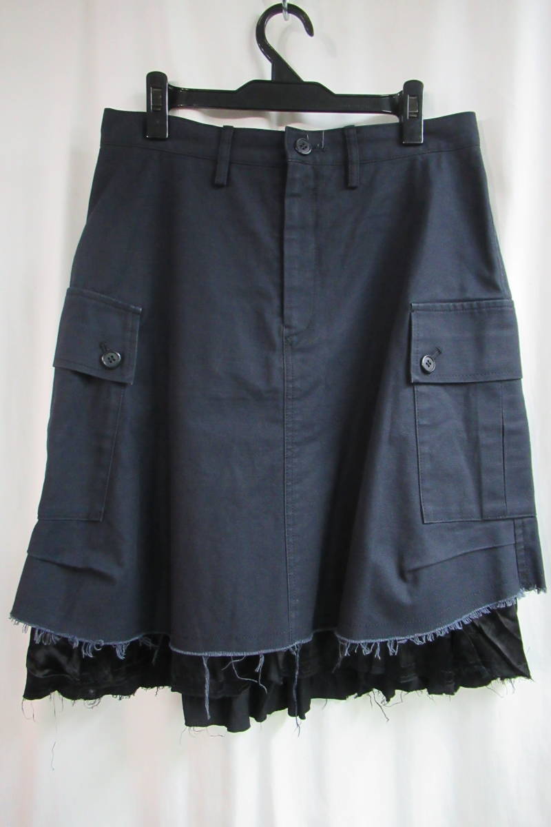 Y's yohji yamamoto 素材レイヤードデザインスカート YB-S01-024
