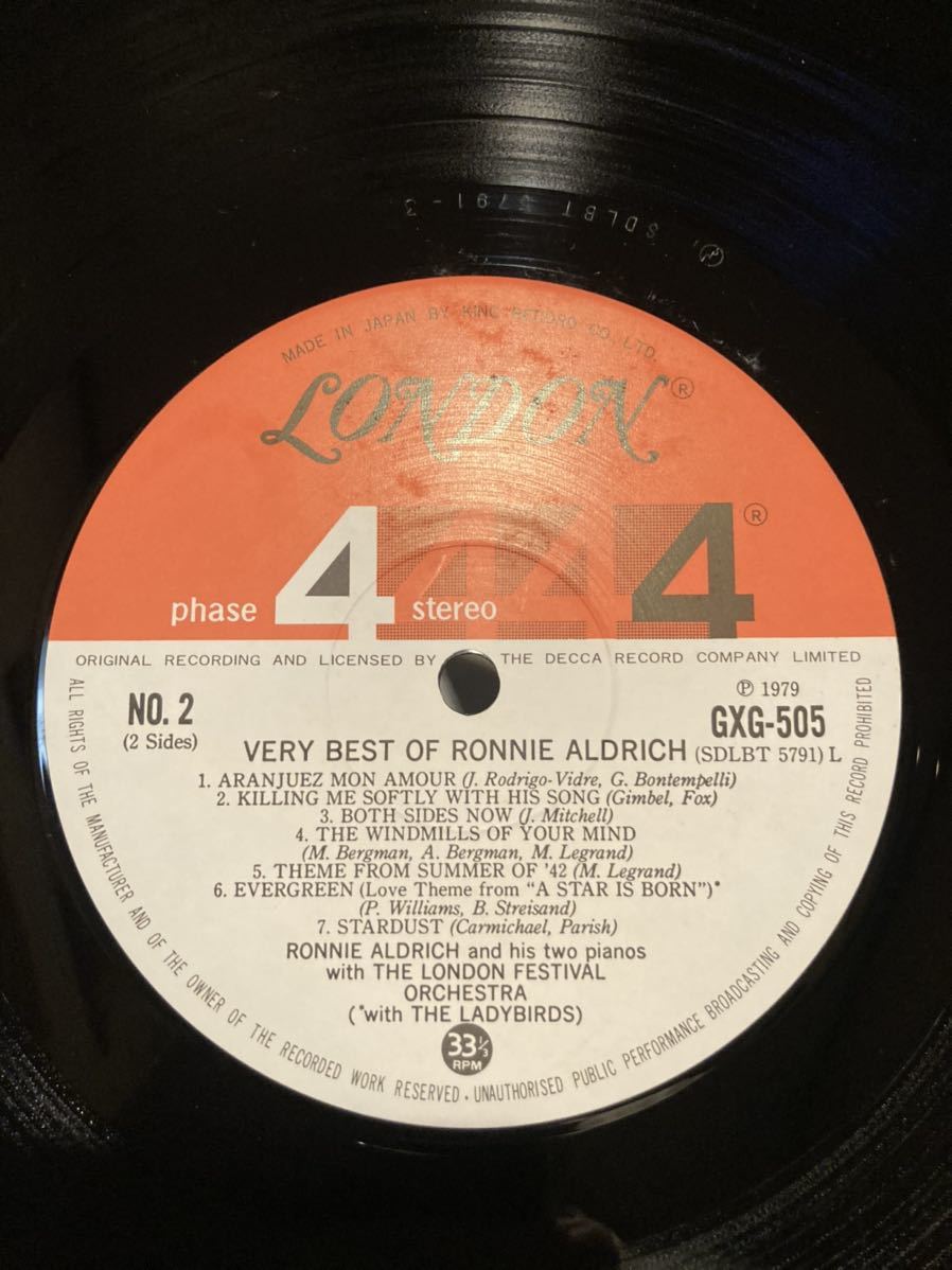VERY BEST OF Ronnie Aldrich/ベリーベストオブロニーアルドリッチ/FMリスナーのためのムードミュージック/帯付_画像3