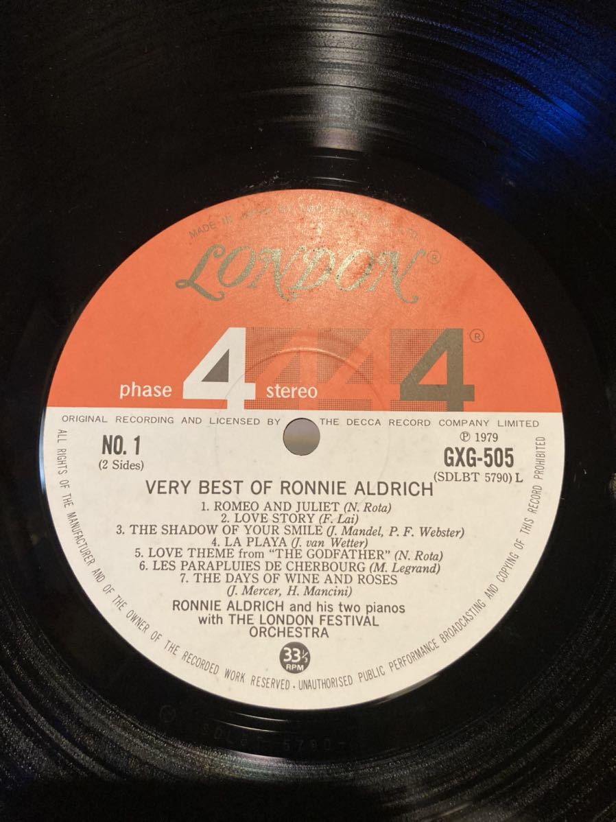 VERY BEST OF Ronnie Aldrich/ベリーベストオブロニーアルドリッチ/FMリスナーのためのムードミュージック/帯付_画像2