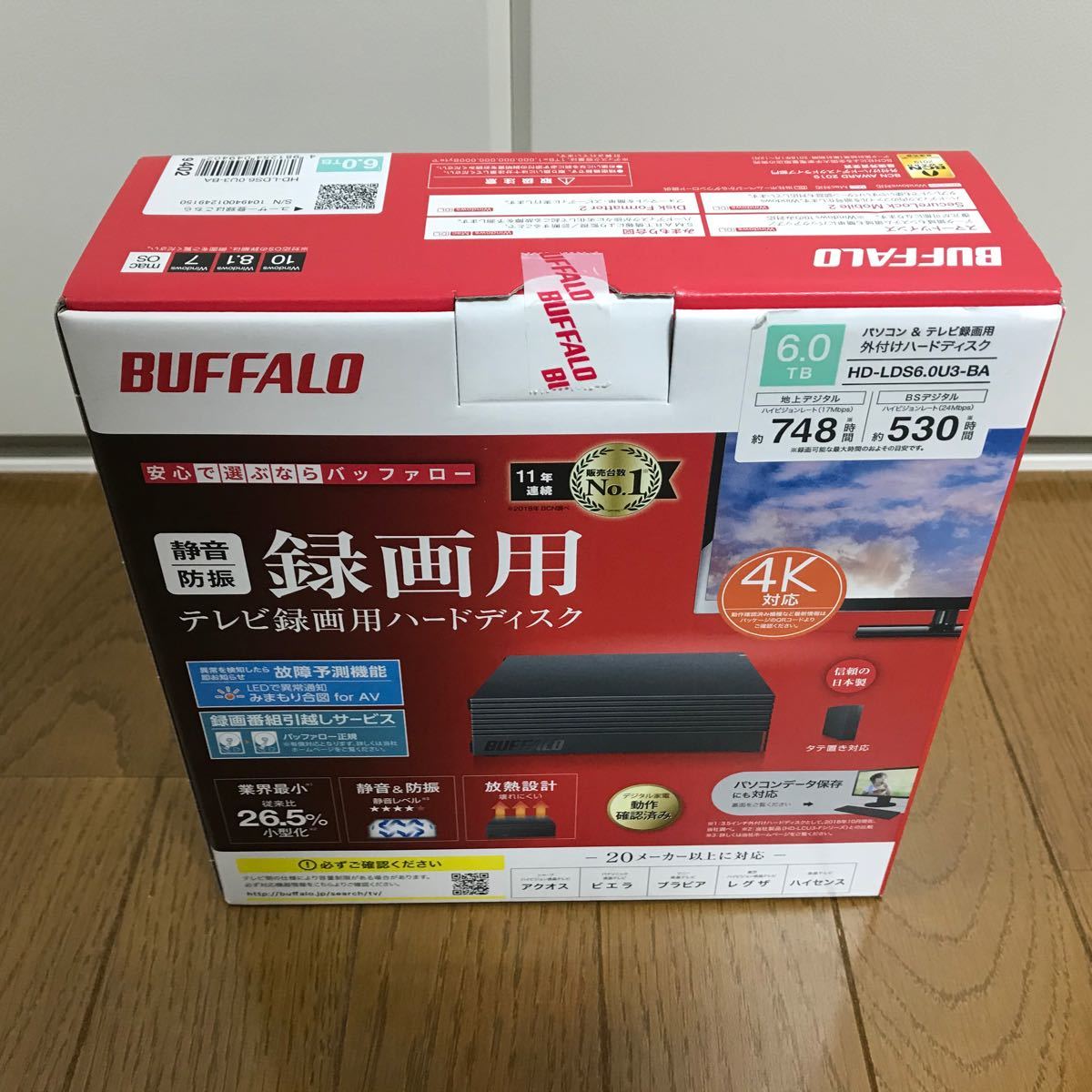 BUFFALO バッファロー　外付けハードディスク6TB HD-LDS6.0U3-BA  