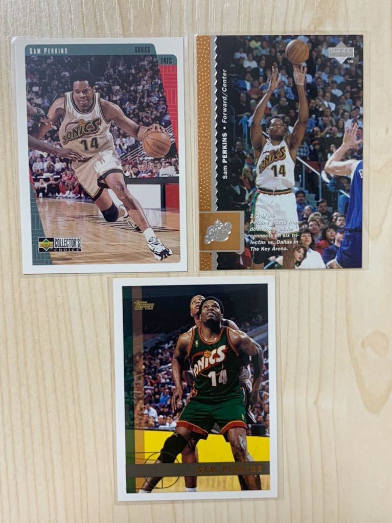 NBA Trading Card Sam Perkins 90-98 Set of 7 Upper Deck NBA Hoops サムパーキンス 7枚セット 90年代 Lakers SuprerSonics Mavericks_画像7