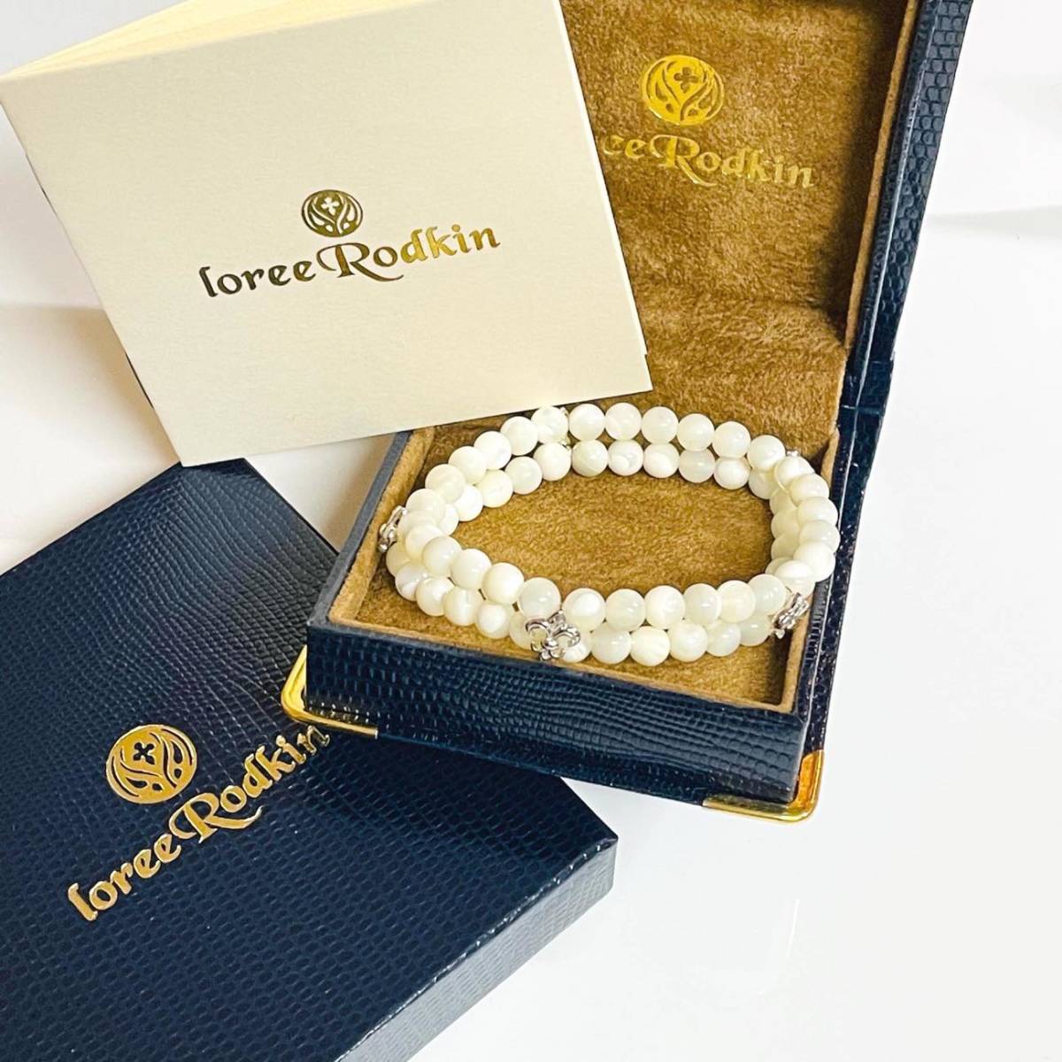 loree Rodkin( Loree Rodkin ) White Butterfly . beads 2 ream bracele regular price 36,750 jpy postage 520 jpy ~ beautiful goods written guarantee attaching . regular goods men's lady's box attaching 