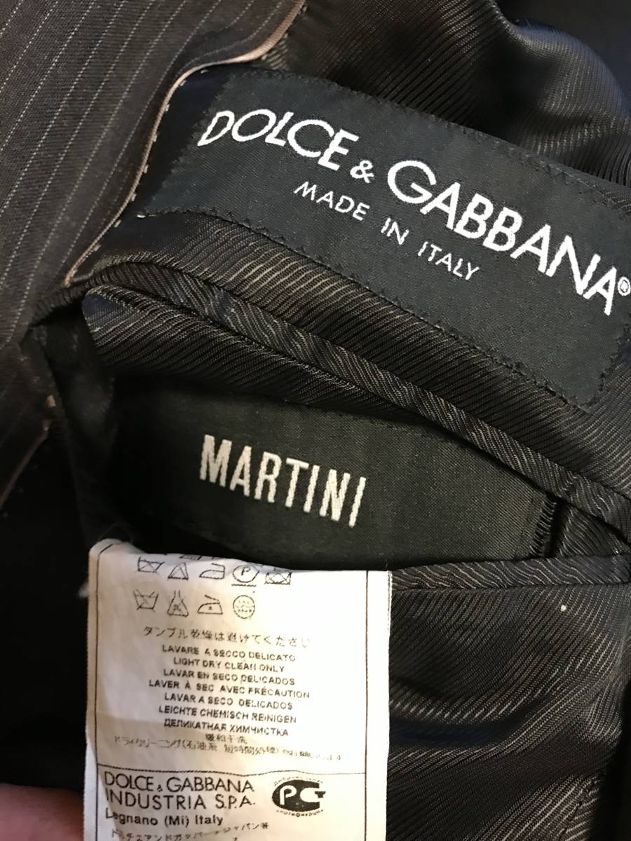 ☆ DOLCE&GABBANA ドルチェ&ガッバーナブラック系ストライプ　２Ｂ「MARTINI」 ４６　☆_画像2