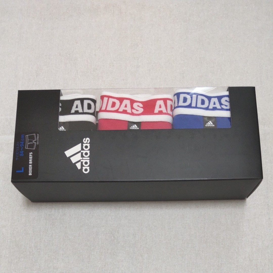 (新品) adidas アディダス メンズ ボクサーブリーフ ボクサーパンツ Lサイズ 3枚セット