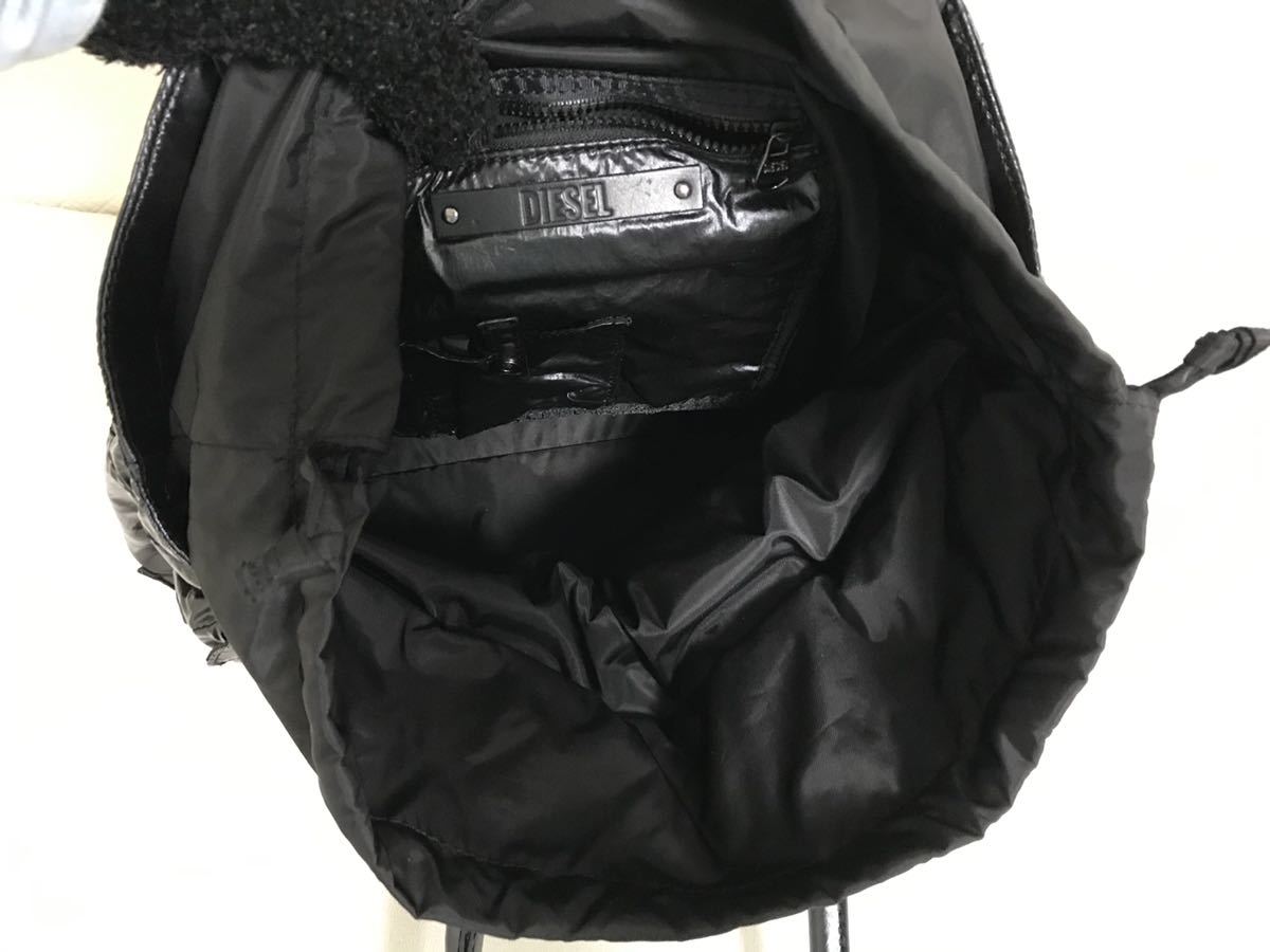 美品本物ディーゼルDIESELレザーナイロンビジネストートハンドバッグ