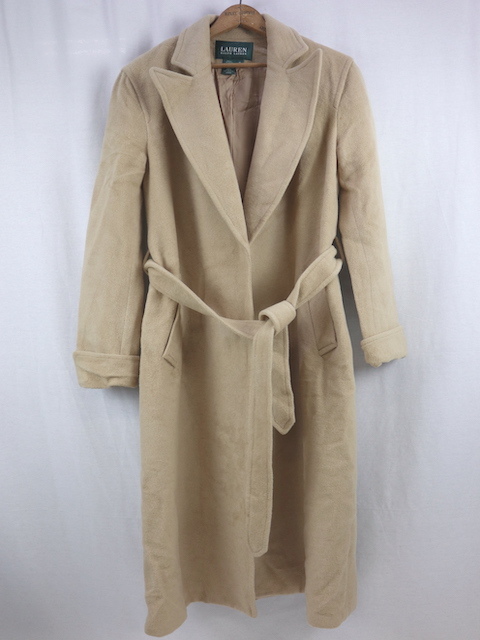 LAUREN RALPH LAUREN# Camel hair gown coat Camel /M Ralph Lauren 