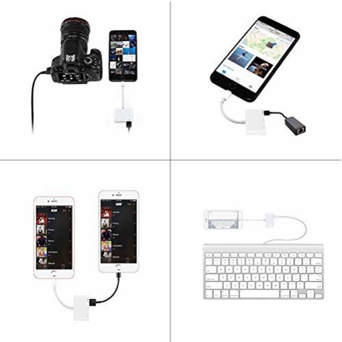 iPhone SD カードリーダー 最新 iOS14 双方向　高速　転送 Office 書類 転送 読み書き カメラ　3in1 