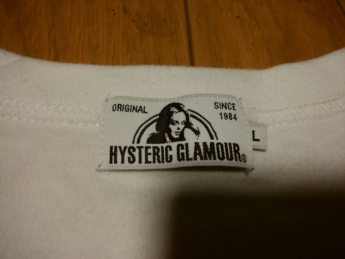 【HYSTERIC GLAMOUR ヒステリックグラマー】TシャツL 日本製 「HYS WOMAN Tシャツ」 ガールプリント入り 人気モデル_画像5