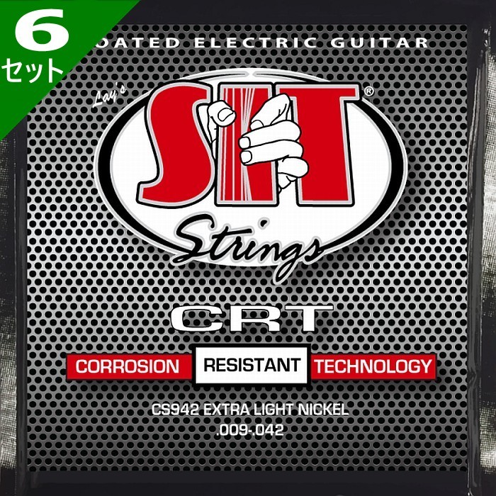 6セット SIT CS942 CRT Coated Electric Extra Light 009-042 エスアイティー エレキギター弦