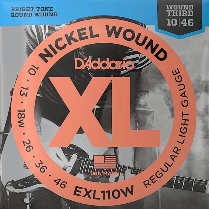 D\'Addario EXL110W Nickel Wound 3 струна wow ndo010-046 D'Addario электрогитара струна 