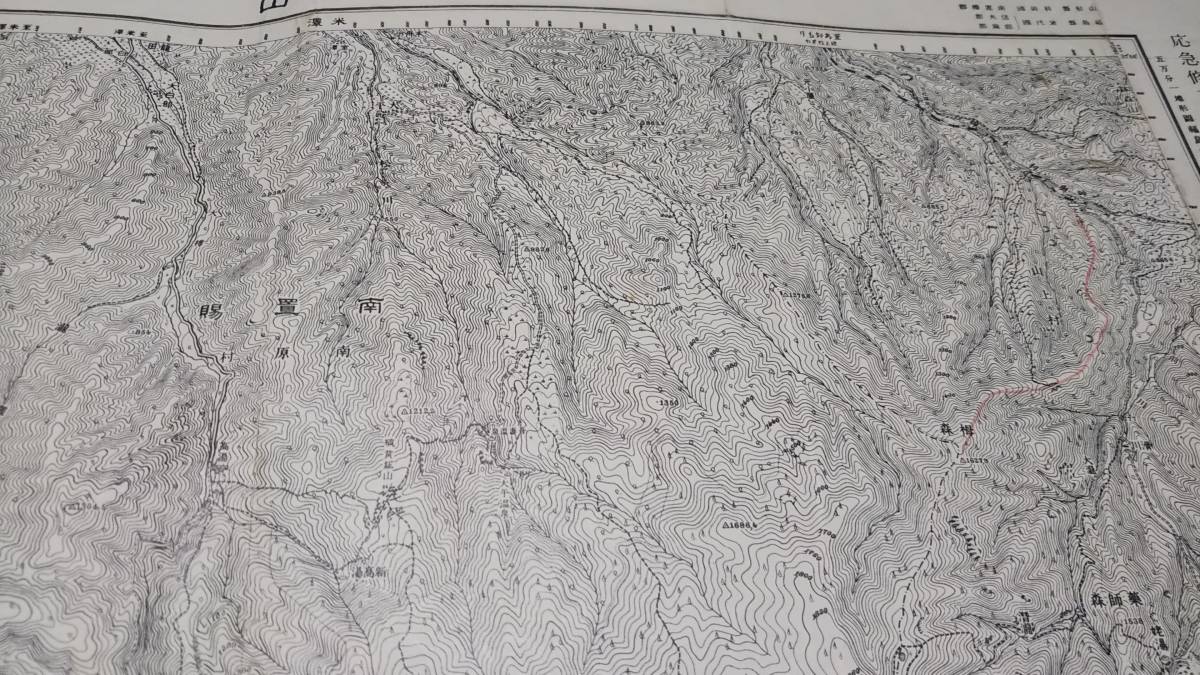 　古地図 　五妻山　山形県　福島県　地図　資料　46×57cm　　明治41年測量　　昭和28年発行_画像6