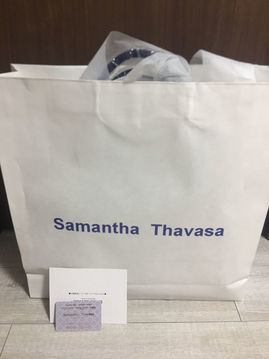 新品サマンサタバサ バッグ ハンドバッグ オリジナル花柄ポーチ付きバッグ 紺色Samantha Thavasa