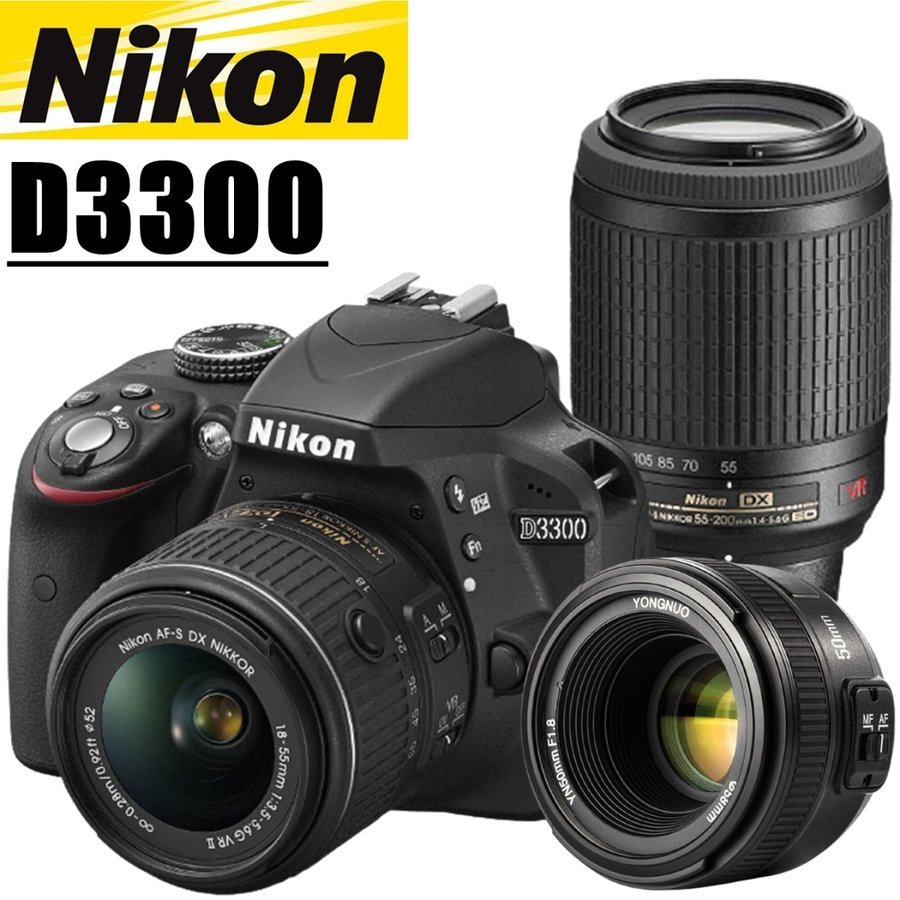 おすすめ トリプルレンズセット D3300 Nikon ニコン カメラ 中古 一眼