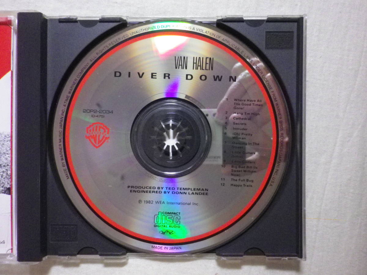 『Van Halen/Diver Down(1983)』(1989年発売,20P2-2034,廃盤,国内盤帯付,歌詞付,Dancing In The Street,Pretty Woman)_画像3
