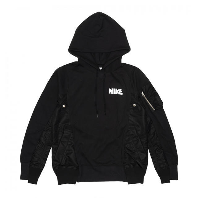 人気の春夏 BLACK Hoodie SACAI x NIKE ナイキ パーカー新品未使用