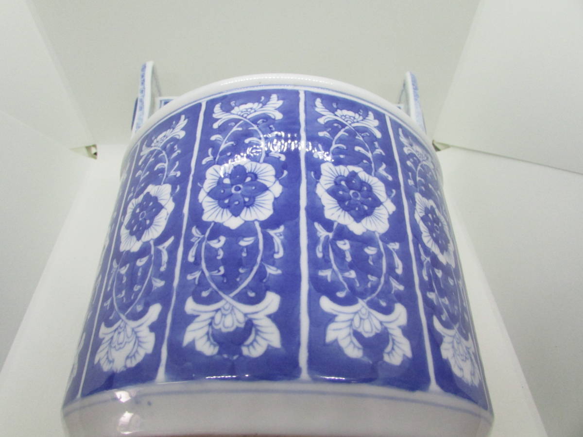 【送料無料】花瓶　手桶　陶器　(K391)　_画像9