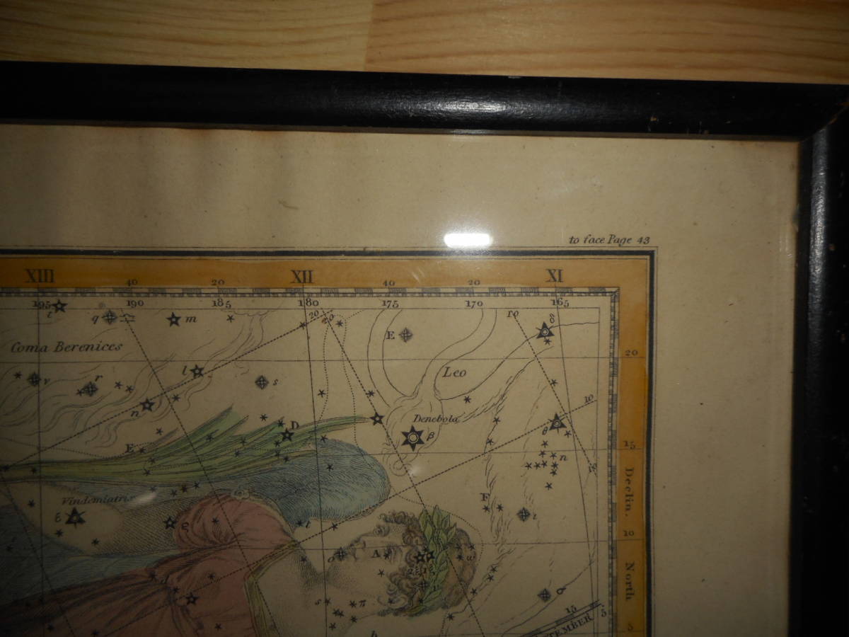 即決　アンティーク、天球図、天文、星座早見盤、星座図絵1822年『ジェミーソン星図＝乙女座他』Star map, Planisphere,Celestial atlas_画像3