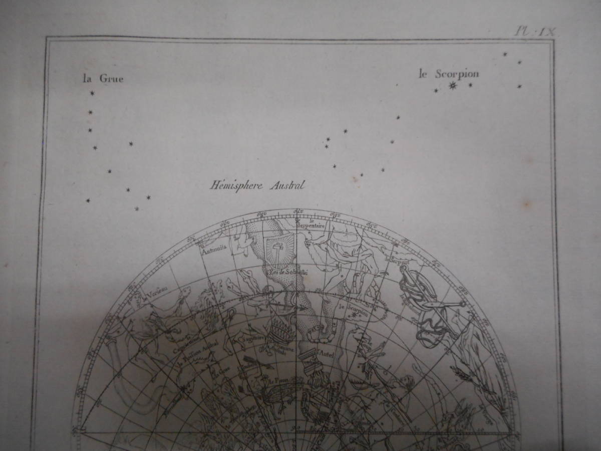 アンティーク、天球図、天文、天体、星座早見盤、銅版画、星図、星座図絵1770年頃『両半球星図』Star map, Planisphere, Celestial atlas_画像6
