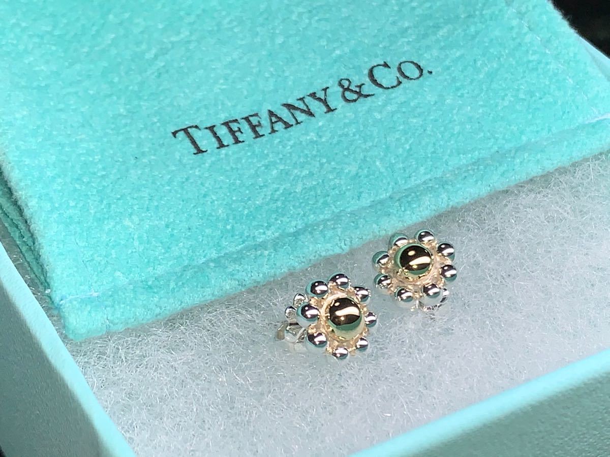 ティファニー　フラワー　モチーフ　コンビ　ピアス TIFFANY&Co