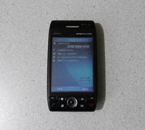 PDA WILLCOM SHARP W-ZERO3 WS003SH Windows Mobile 5.0 ウィルコムシム W-SIM RX410IN 付き_画像1