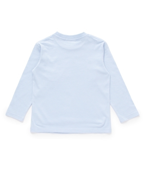 新品 　THE SHOP TK　 手書き風ロゴロングTシャツ 　サックス　13(130cm) 　定価990円