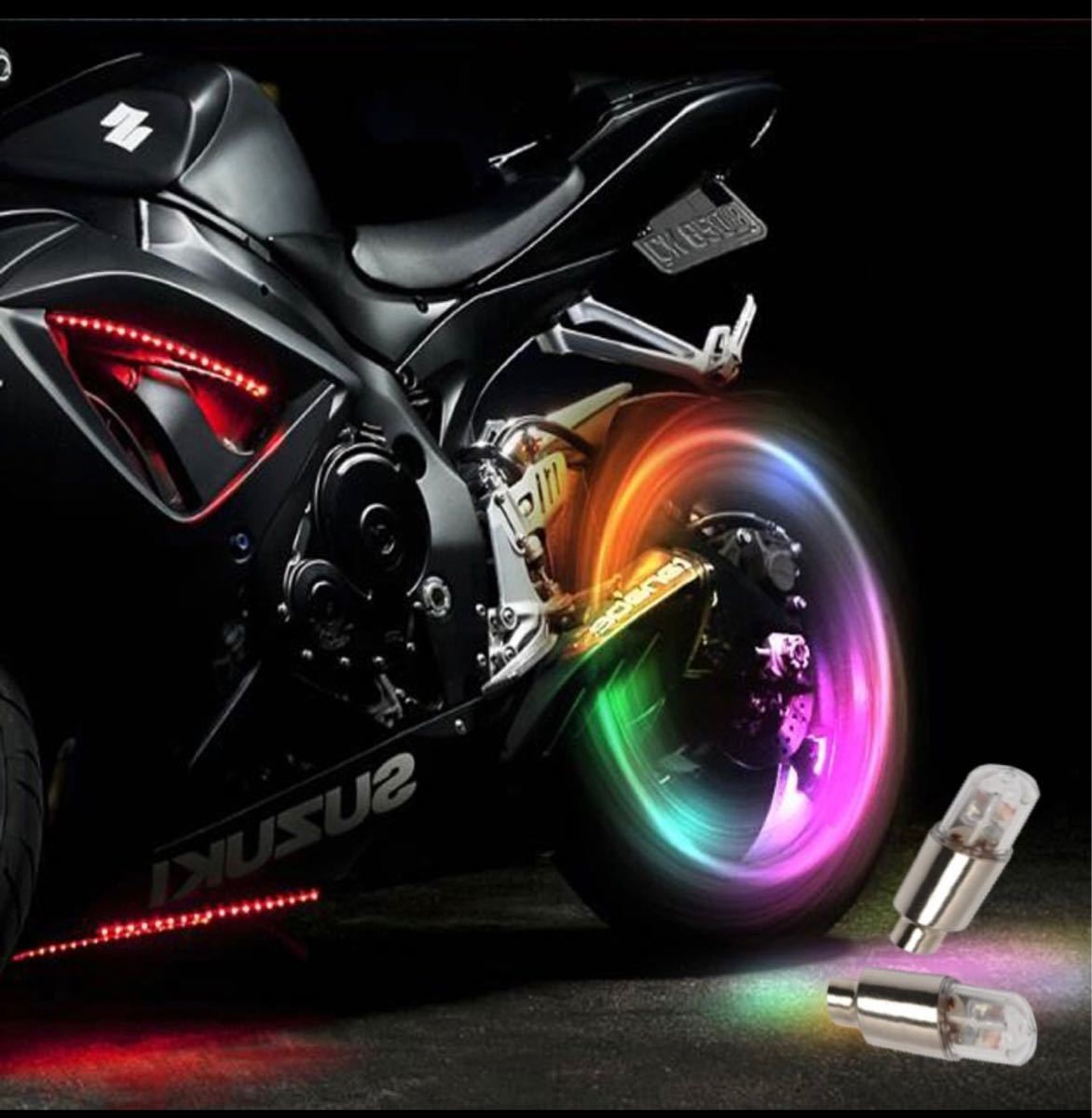 Paypayフリマ 車 バイク 自転車用エアーバルブキャップ Led レインボー4本セット 予備電池12個付き Paypayフリマ 車 バイク 自転車用エアーバルブキャップ Led レインボー4本セット 予備電池12個付き