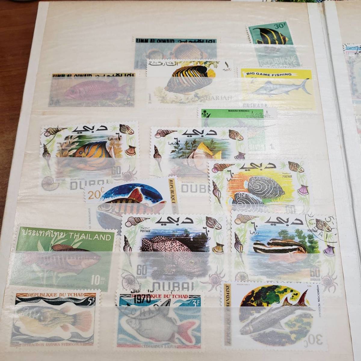 【K1987】魚 海の生き物 切手 コレクション 37枚 海外 PANAMA ヴァージン諸島 ルワンダ 長期保管品 まとめ 海外 アンティーク インテリア_画像4