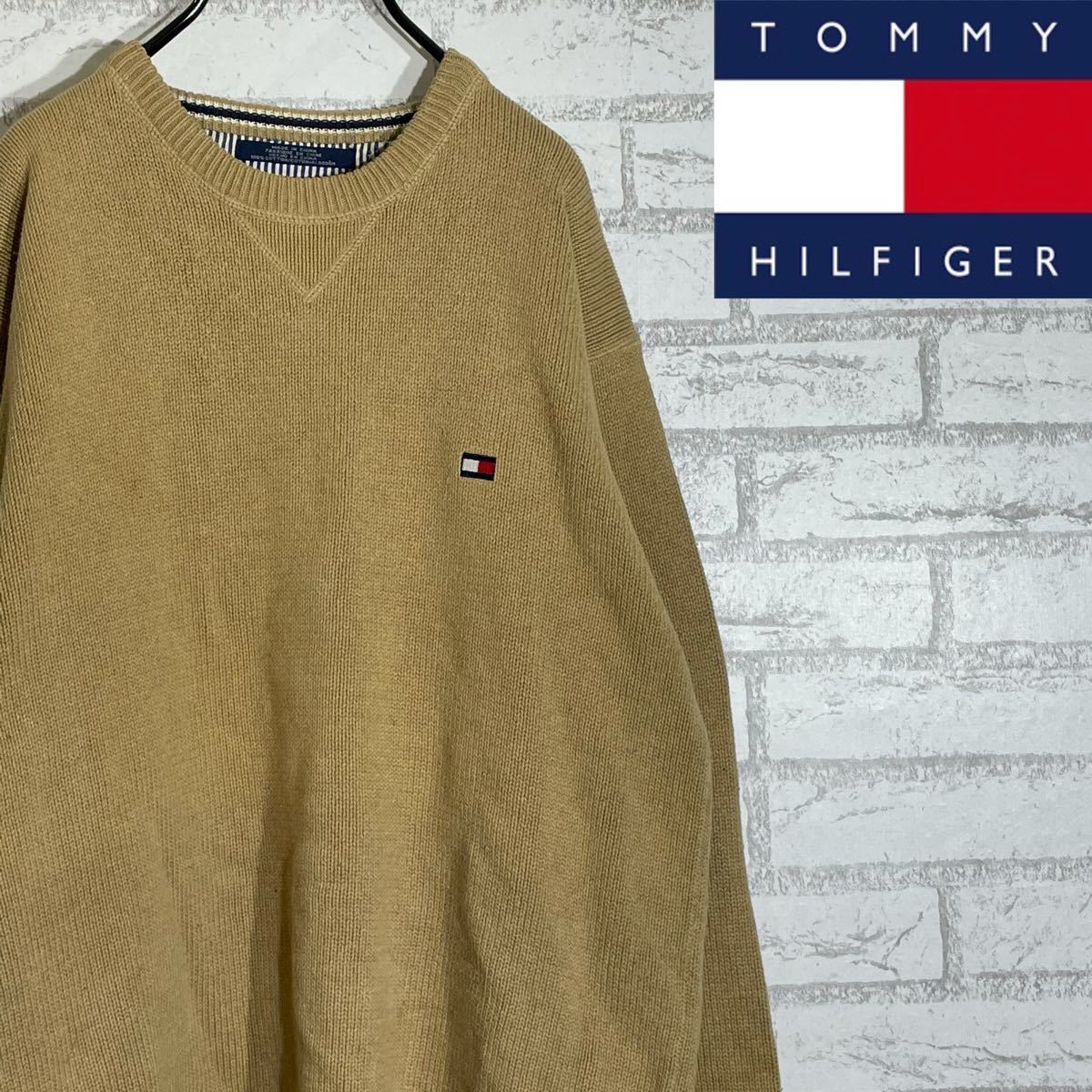 トミーヒルフィガー  オールドトミー　ワンポイント　刺繍ロゴ　ニット　セーター