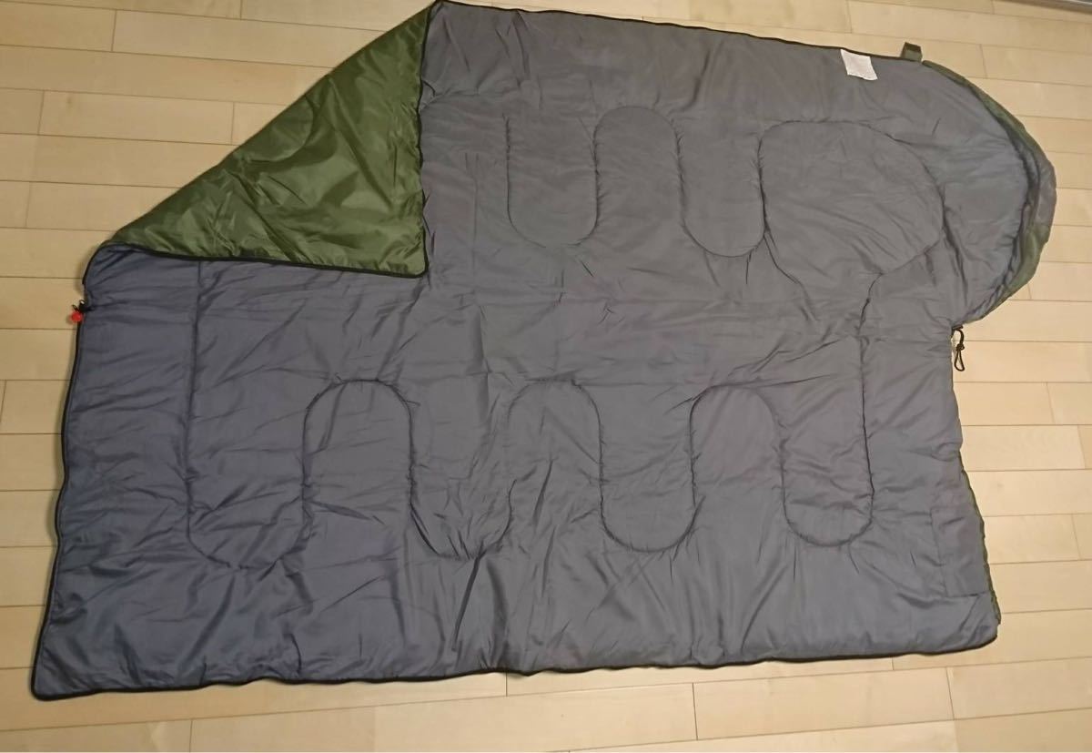 3点セット 新品 寝袋 シュラフ 最低使用温度 -10℃ セット まとめ買い グリーン オールシーズン 秋冬 防災 アウトドア 緑