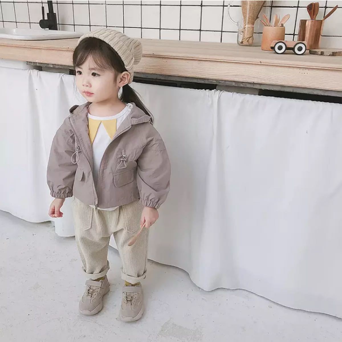 新品★コーデュロイズボン  キッズズボン 韓国こども服  アイボリー 子どもパンツ100