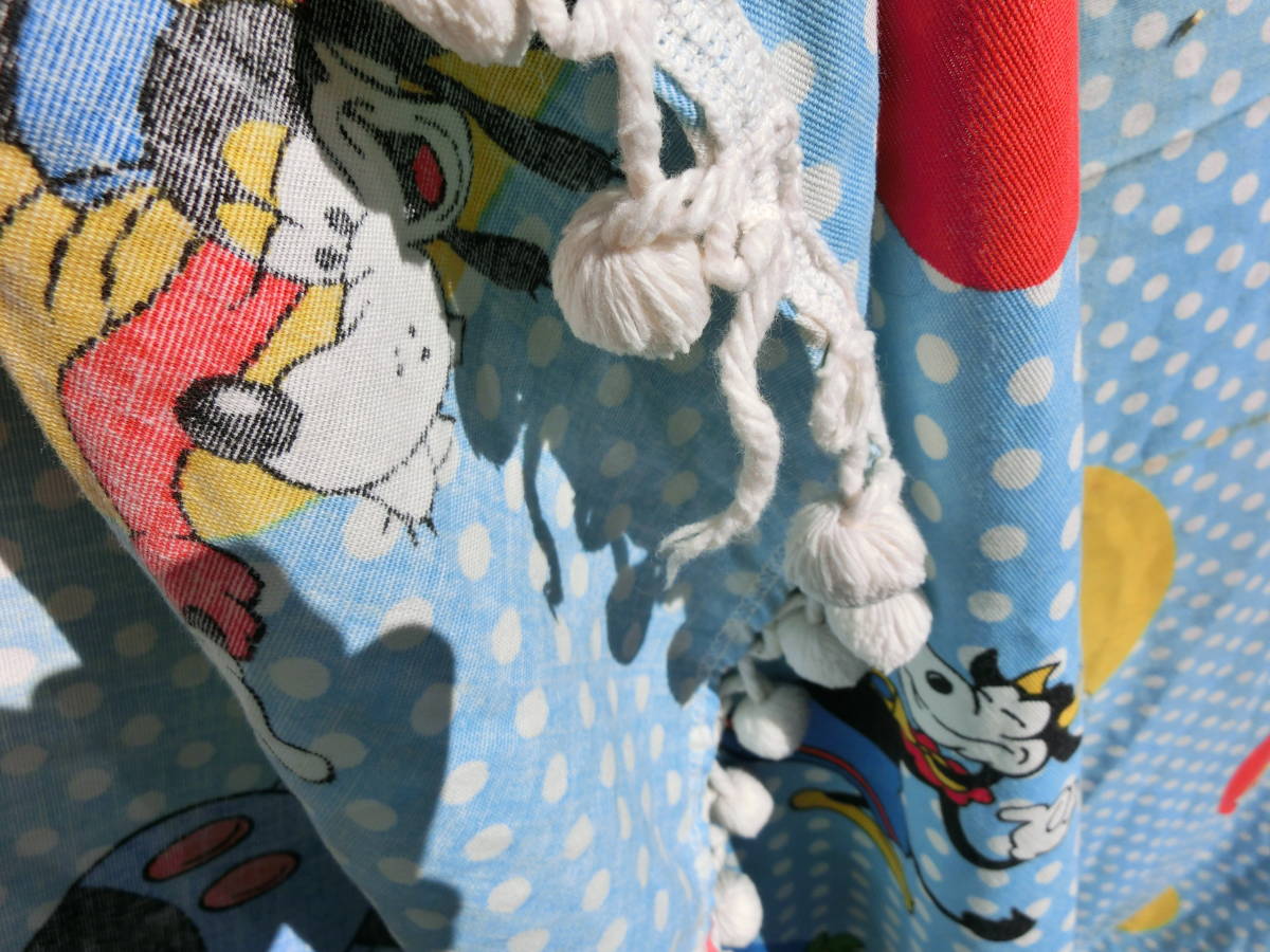  Vintage Disney polka dot bedcover pompon attaching 