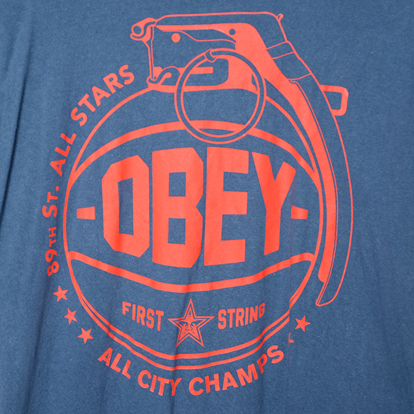 ST2158 オベイ OBEY Tシャツ L 肩幅57 プロパガンダ 手榴弾 メール便可 xqの画像4