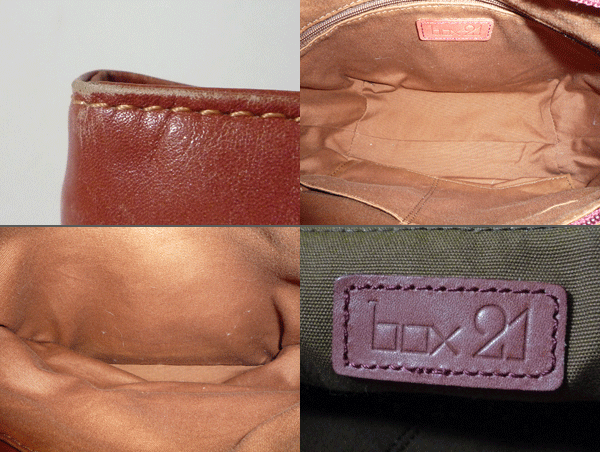 ボックス21　box21　レザー　コーラルレッド系　トート　ハンド　バッグ　レディース_画像3