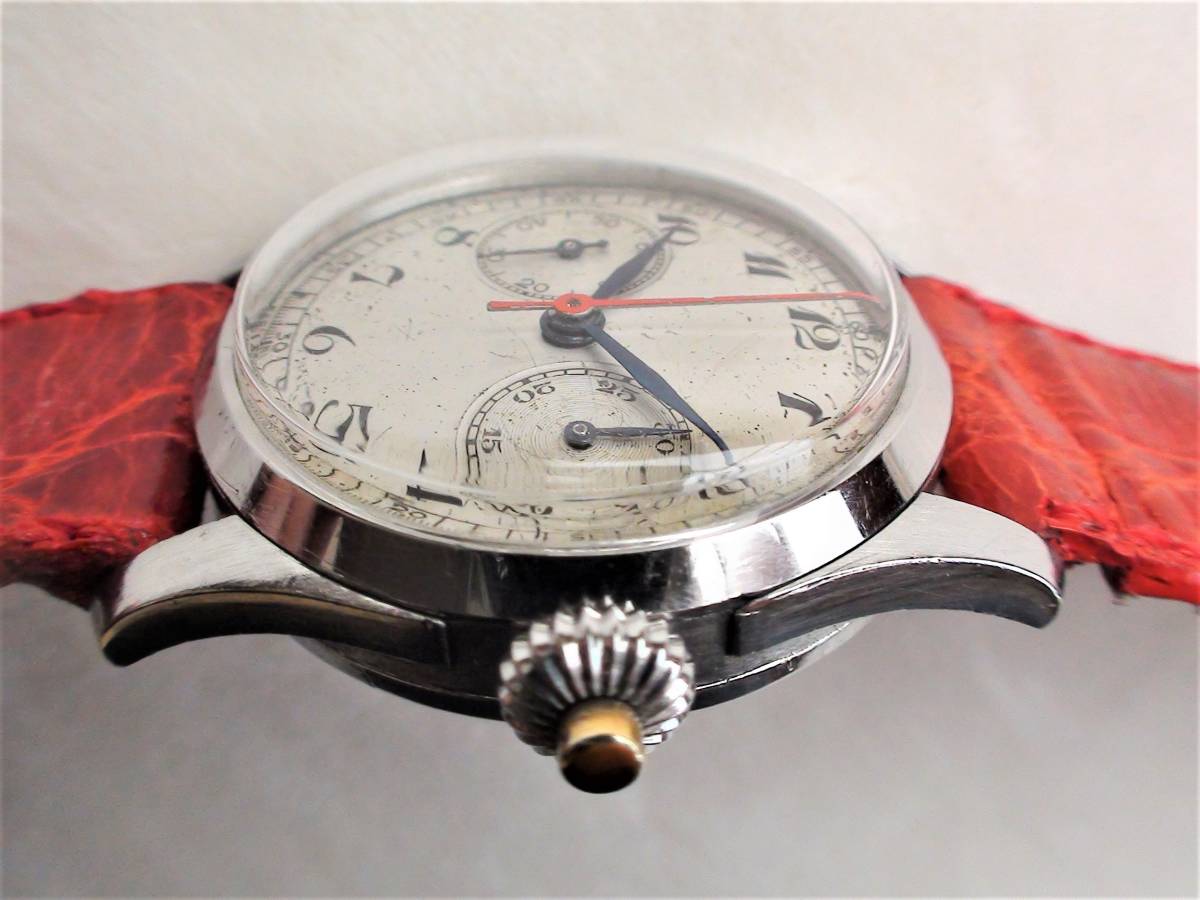 激安 超特価商店街 Yahoo!オークション クロノグラフ BABY SPORT GENEVA 1940年代 - アナログ(手巻き)