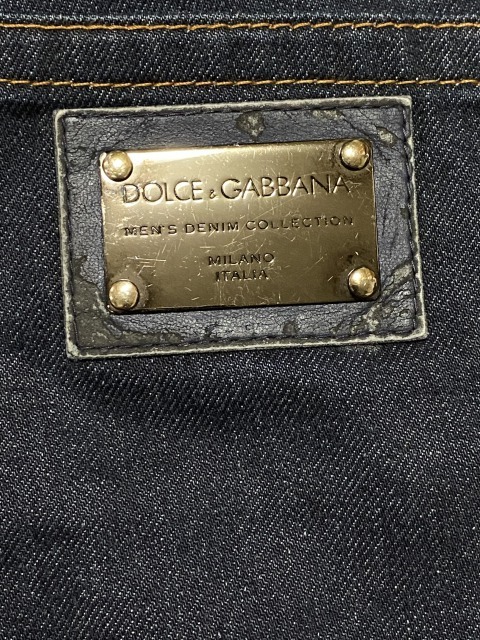 ※DOLCE＆GABBANA ドルチェ＆ガッバーナ 12SLIM G3PRFD メタルロゴプレート デニムパンツ イタリア製 濃紺 44 　　　　 BJBA.B_画像5