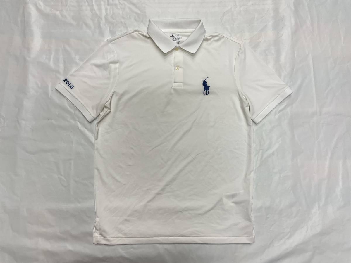 新品 2045 Sサイズ ポロ シャツ polo ralph lauren ポロラルフローレン ポニー 白 半袖 ポリエステル 無地_画像1