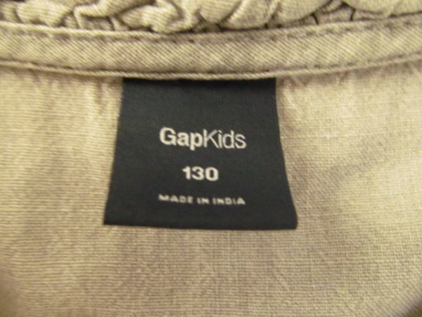 (39923)GAP　ギャップ　キッズ　シャツ　ブラウス　ワンピース　グレー　130㎝　USED_カラー　グレー　