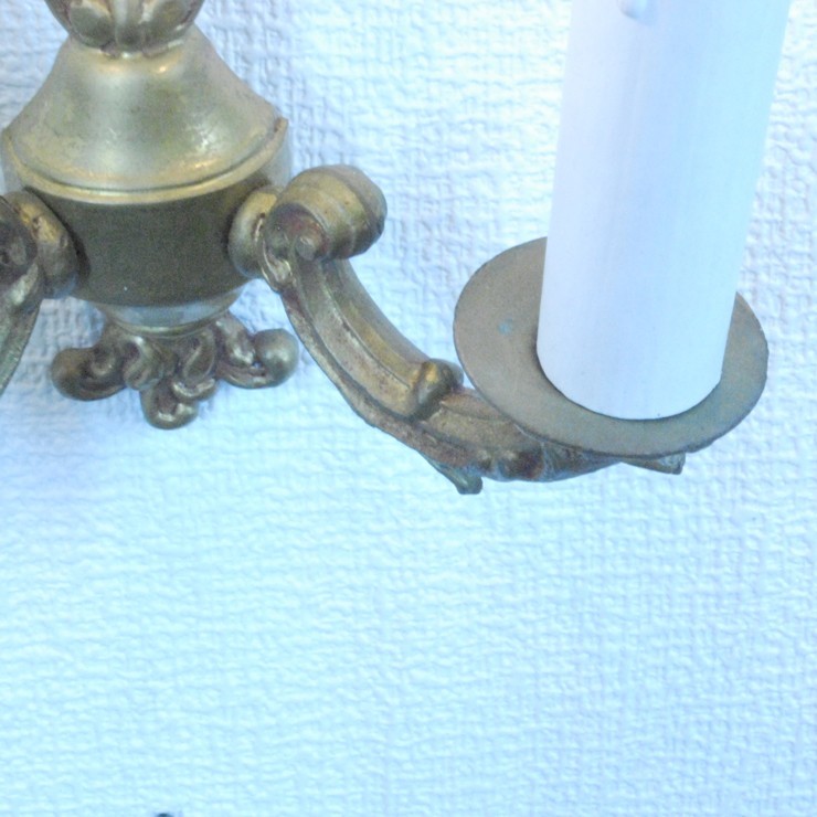 #wl0004壁掛ウォールランプ本物アンティーク照明1930年ベルギー原産本体真鍮製PSE表示品PL保険付_画像4