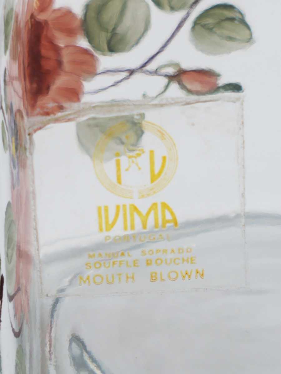 IVIMA ポルトガル製 デキャンタ ハンドペイント 高さ約21.5cm 花柄 ガラス製 カラフェ 水差し ピッチャー ガラスボトル デカンタの画像8