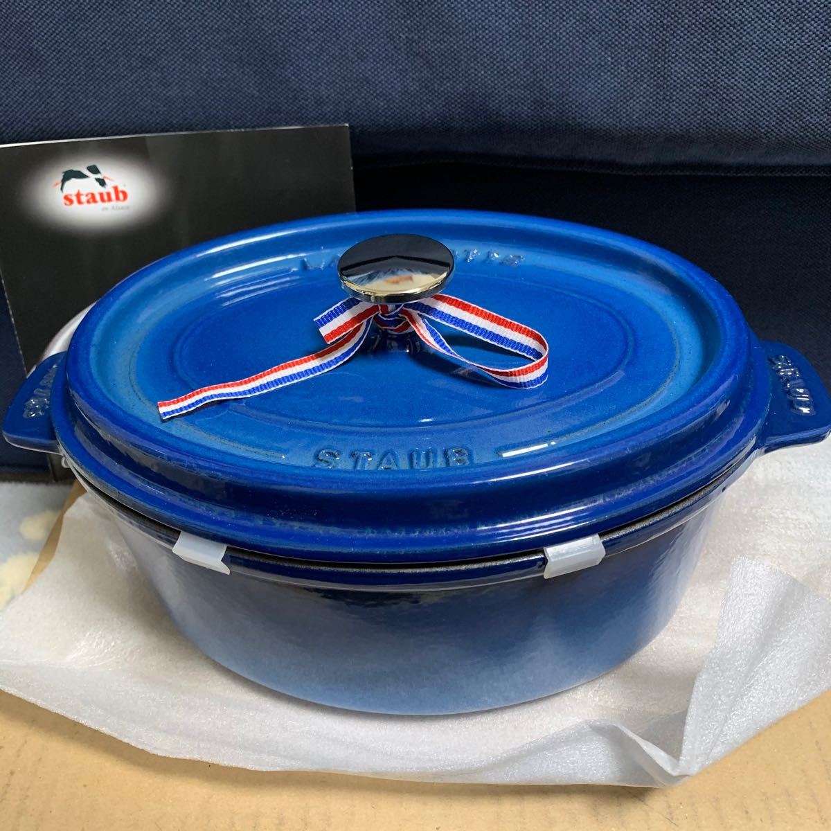 未使用 STAUB ココット オーバル 23cm ブルー ストウブ 両手鍋|Yahoo