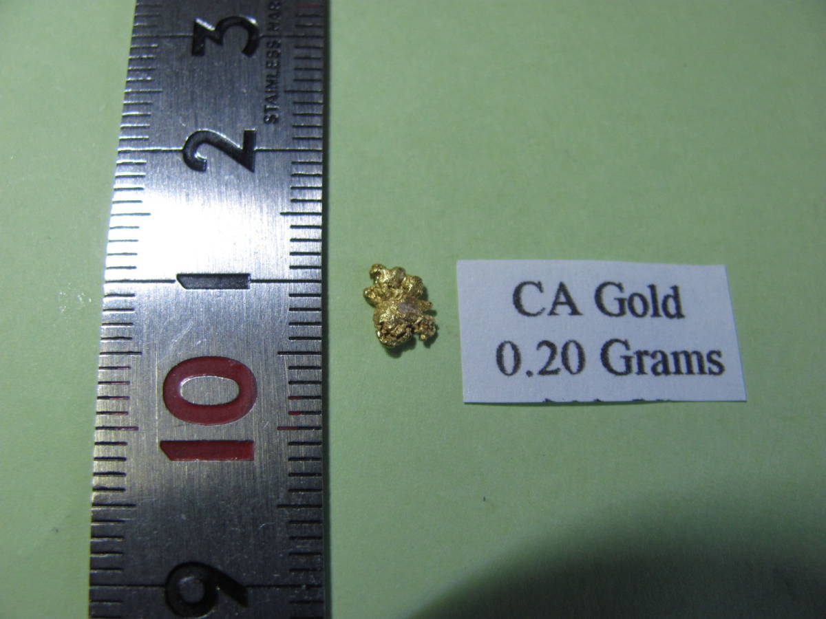 金ナゲットカリフォルニア鉱脈金塊ゴールドフィンガ0.20ｇ 金