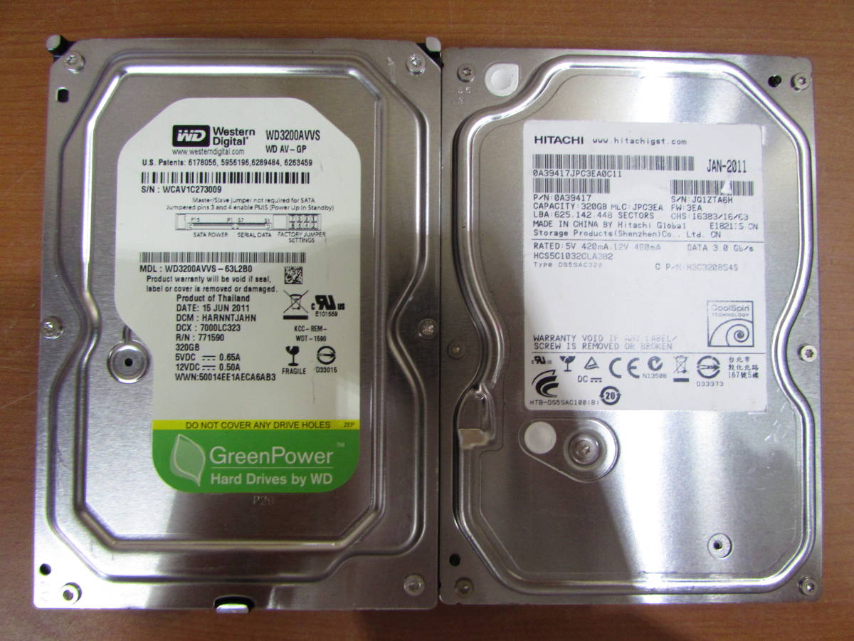  ★TOSHIBA　Blu-rayレコーダー用【D-BZ510】 交換・換装用 内蔵HDD 320GB(3.5インチ)×2個 AVコマンド対応 N01167_画像1