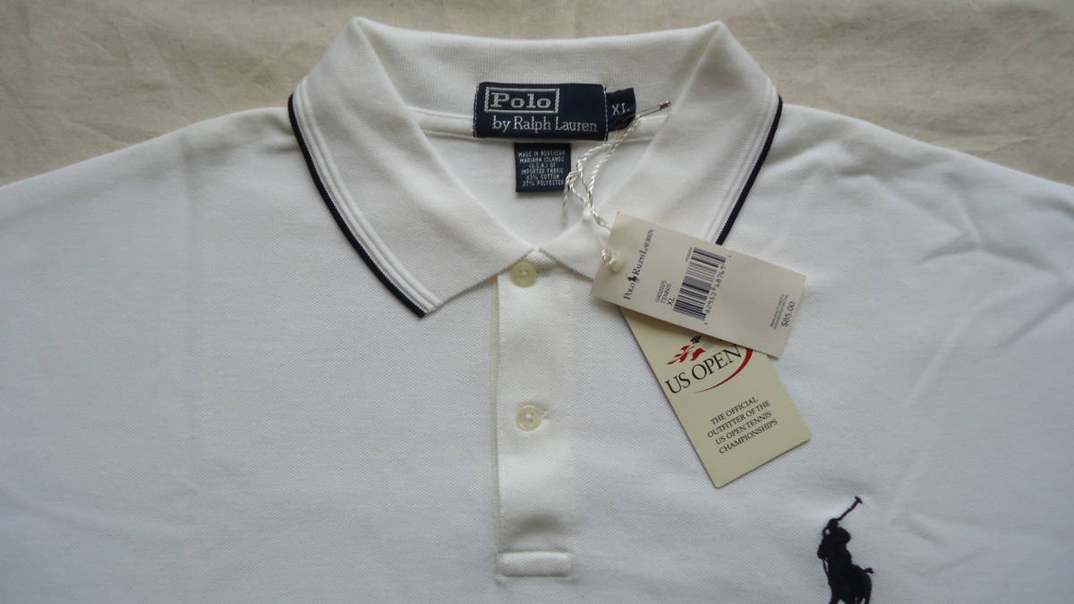 Polo Tennis Ralph Lauren US OPEN 半袖 ポロシャツ 白 XL 半額 50%off ポロ テニス ラルフ・ローレン レターパックプラス_画像4