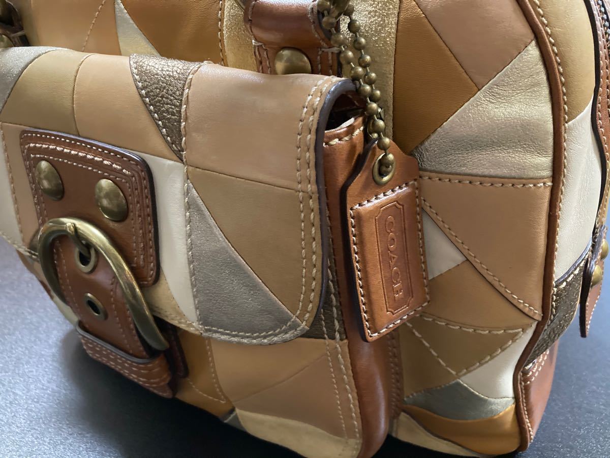 SALE 限定値下 Coach【コーチ】パッチワークハンドバッグ レア【11921】USED