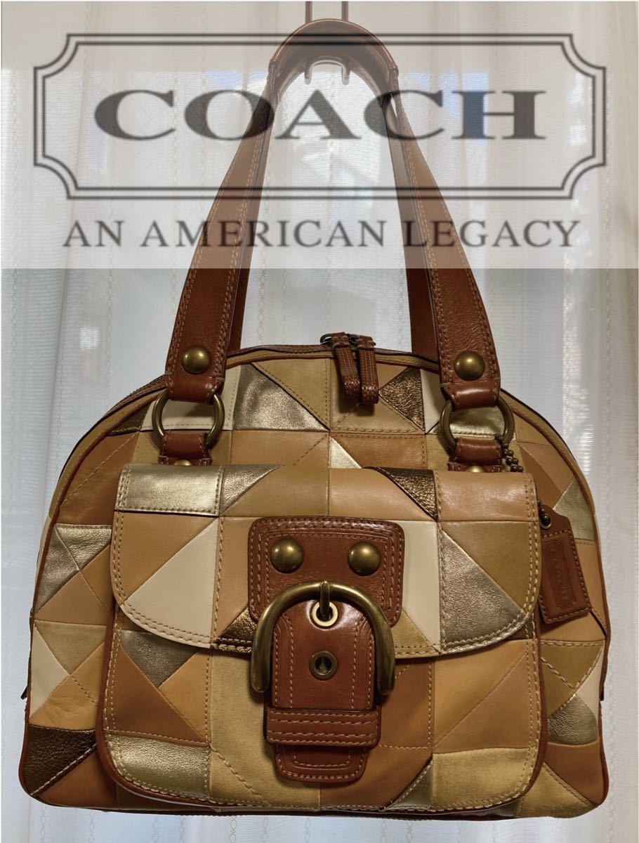 SALE 限定値下 Coach【コーチ】パッチワークハンドバッグ レア【11921】USED
