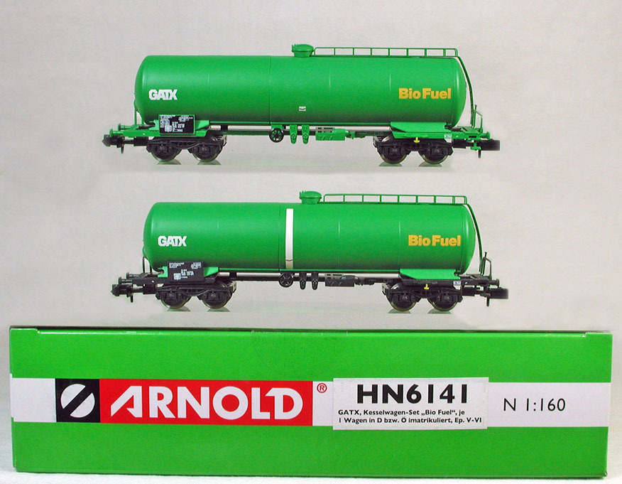 ARNOLD #HN6141 ＤＢ-ＡＧ（ドイツ鉄道），ＯｅＢＢ（オーストリィア国鉄） バイオ燃料タンク車 GATX (グリーン)