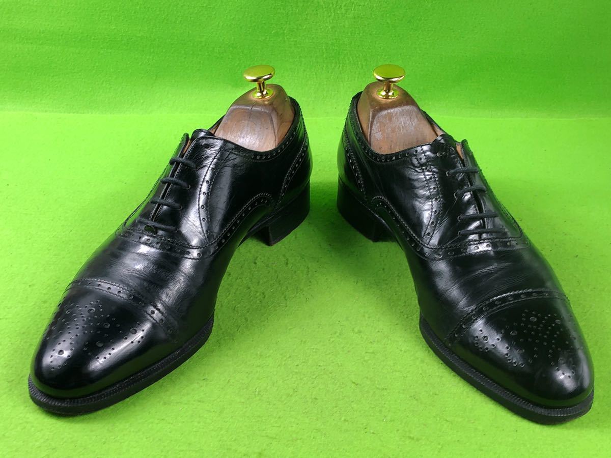 Salvatore Ferragamo/サルヴァトーレ フェラガモ シングルモンク ストラップ 革靴 24.5cm~25cm イタリア製 ブラック ビジネスシューズ 靴