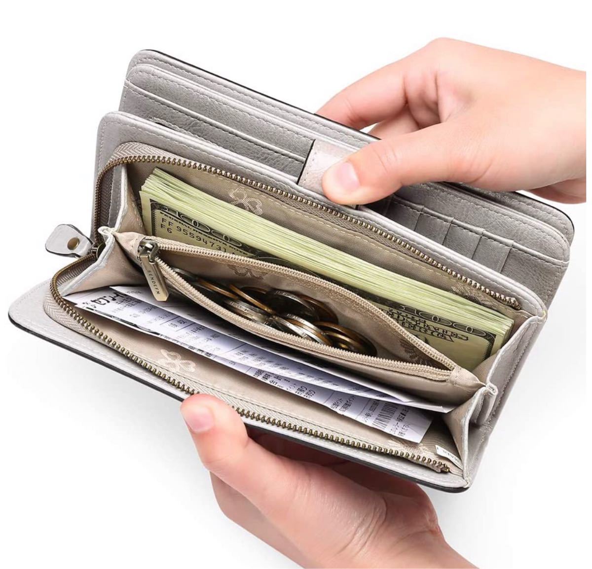 【新品未使用】財布 レディース 長財布 大容量 小銭入れ付き RFID＆磁気スキミング防止