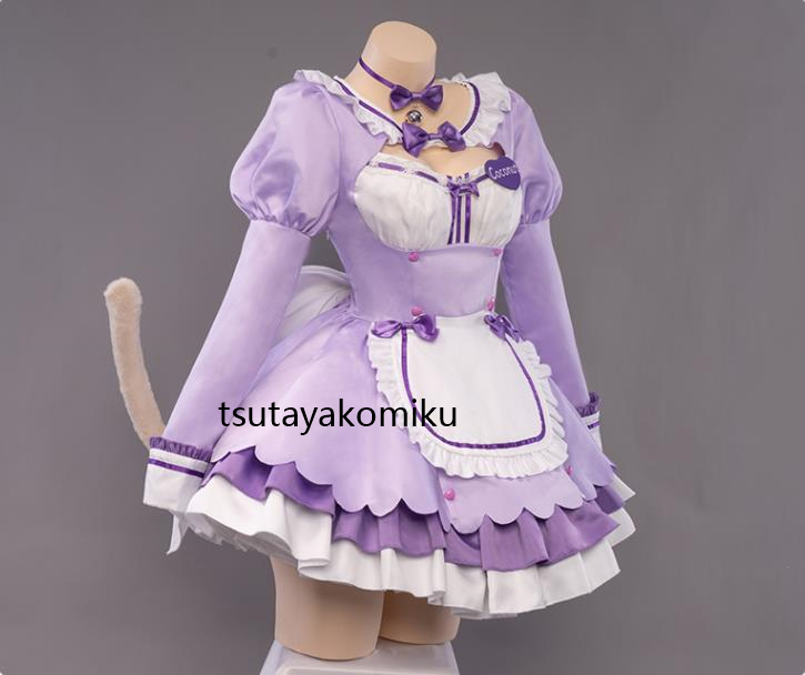 高品質 新作 NEKOPARA ネコぱら レースクイーン ver. メイド服 ココナツ ☆ コスプレ衣装＋髪飾り 風 靴とウィッグ 別売り_画像3